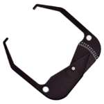 black plastic hooks on hinge with with numerical markings