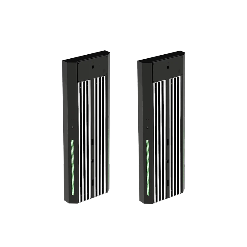 2 EVO towers that are black with white pinstripes and LED light bars toward the bottom