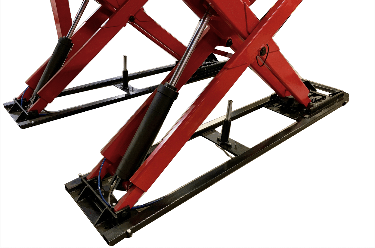 The black base of the alignment lift has two, small cylinders in the center that point upward