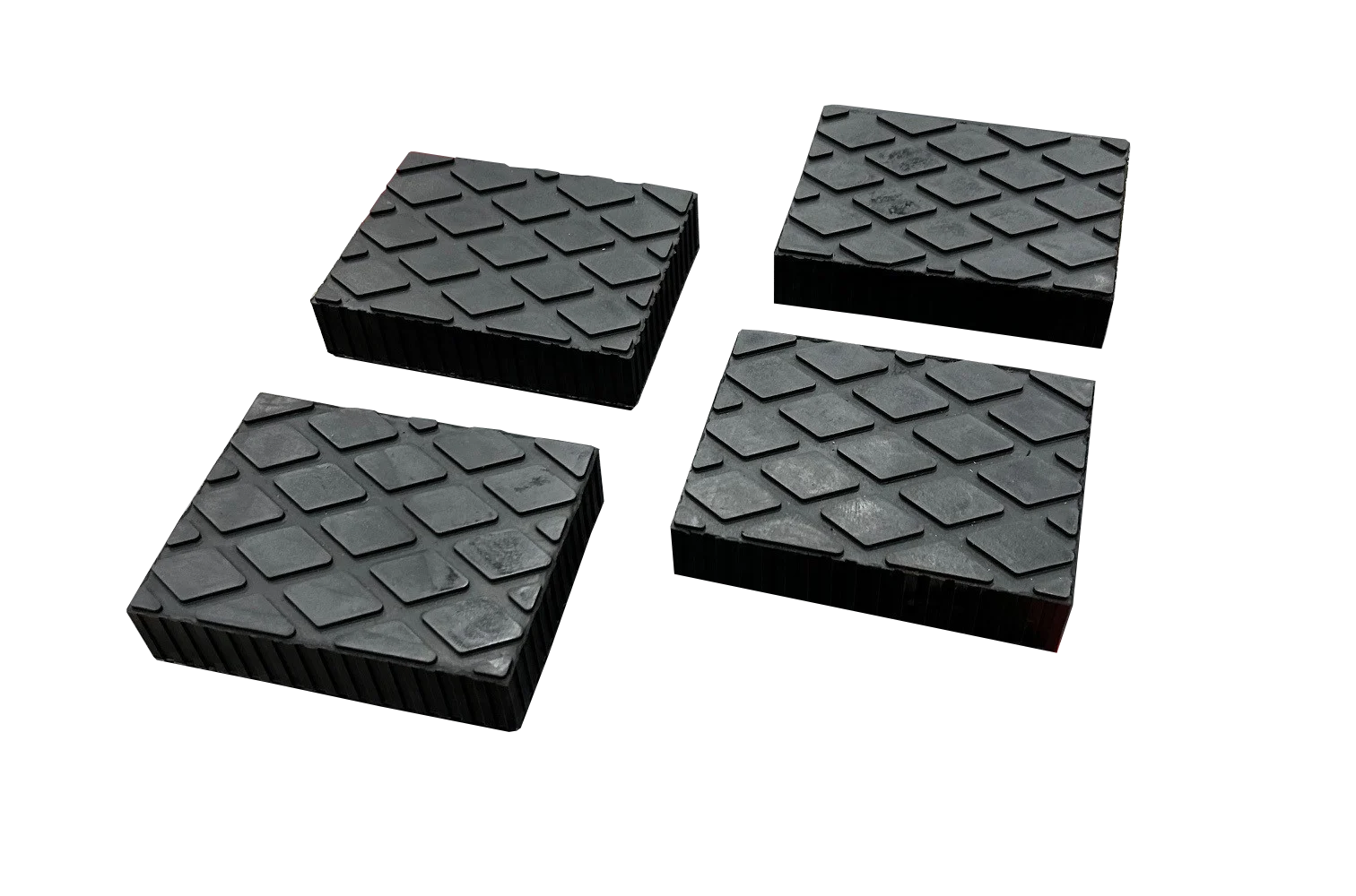 set of 4 black rubber pads 1 1/2