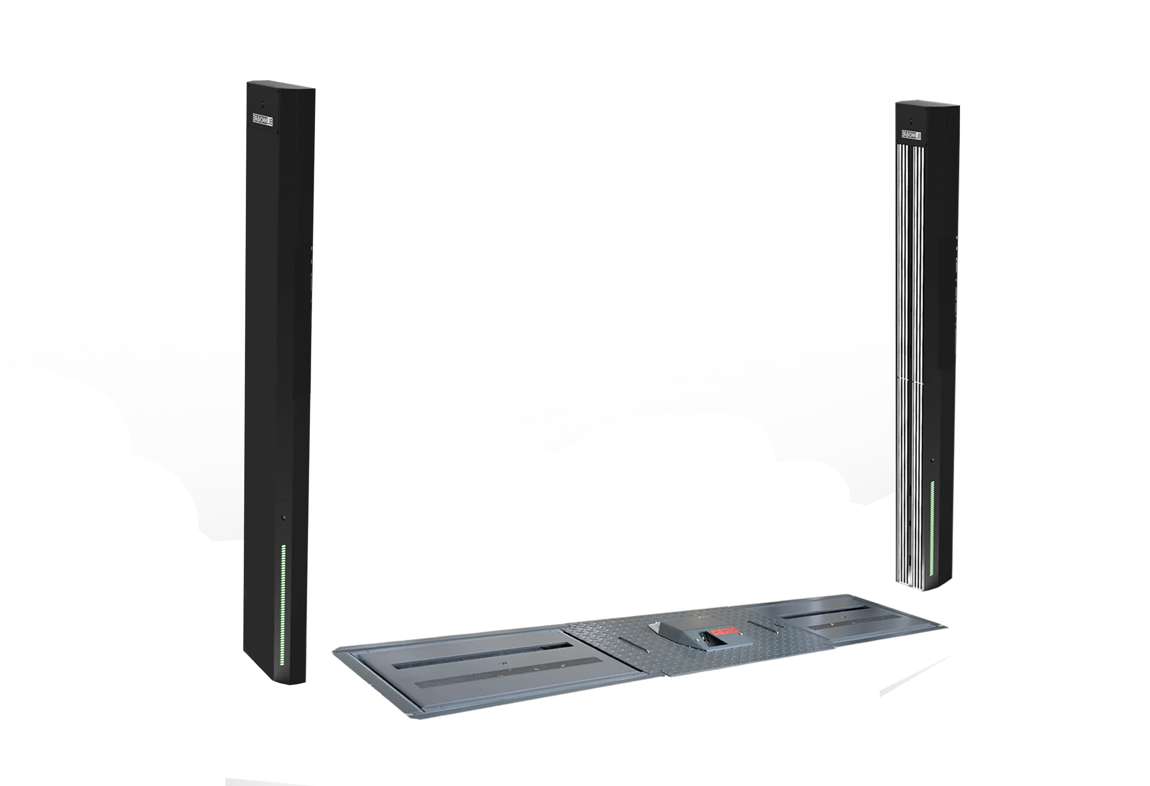 Alignment Plus towers and a flush mount tread depth scanner setup