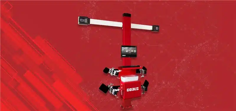 Coats CWA6000 3D Wheel Aligner on red background