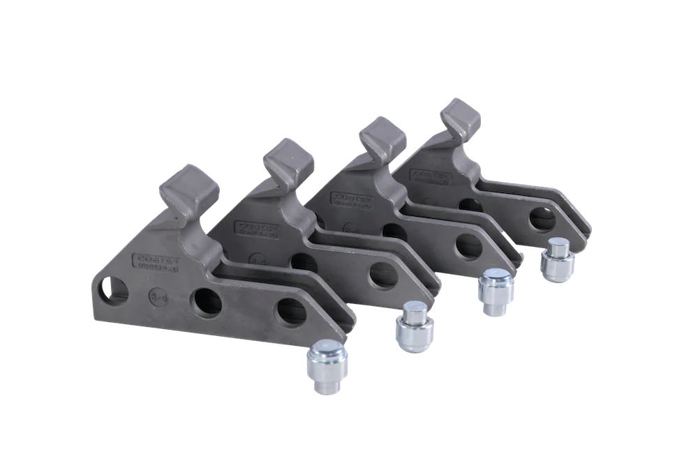 set of 4 steel gray clamps and silver hardware for rim clamp table top tire changers